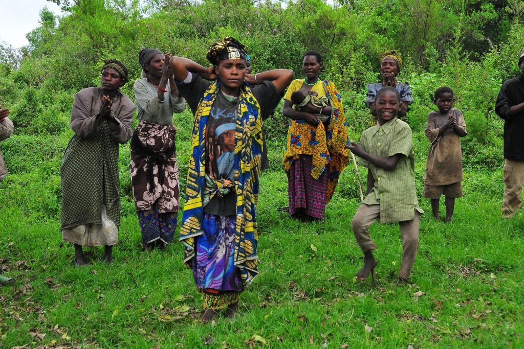 Batwa women during a performing of traditional dances and songs.